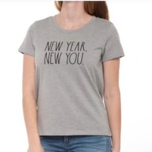 NWT Rae Dunn woman’s grey crew neck T-shirt, size M